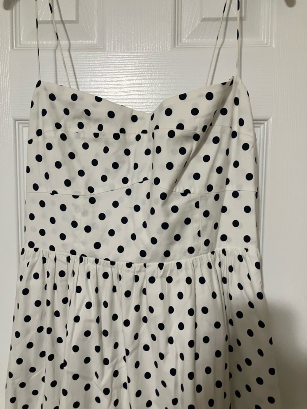 Reformation White Polka Dot Midi Dress  w/ pockets! NWOT, size 10, LEAVING SOON - Picture 9 of 11